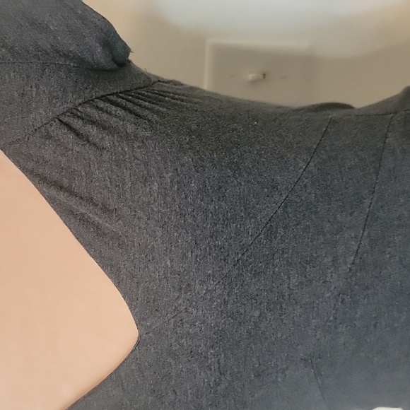 Express, Size S, Dark Gray Short Sleeved, Ruched Side Shirt, EUC - Picture 2 of 7